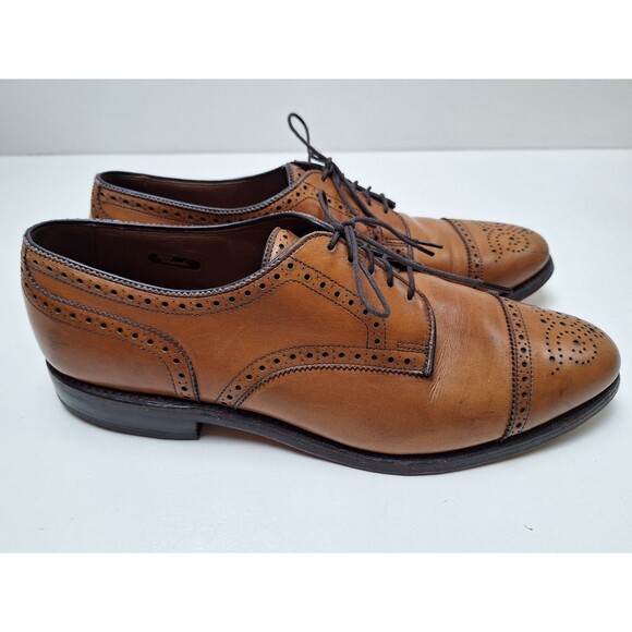 Allen Edmonds Sanford Cap Toe Oxford Brogue Dress Shoes Brown Leather Size 10D main image 10